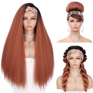 long yaki straight headband wig